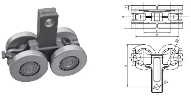 drop-forged bracket chain trolley with wheel